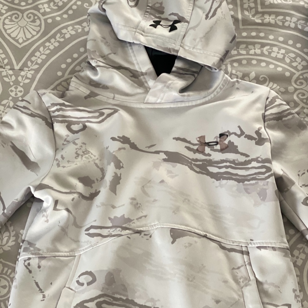 Boys white camo under armor